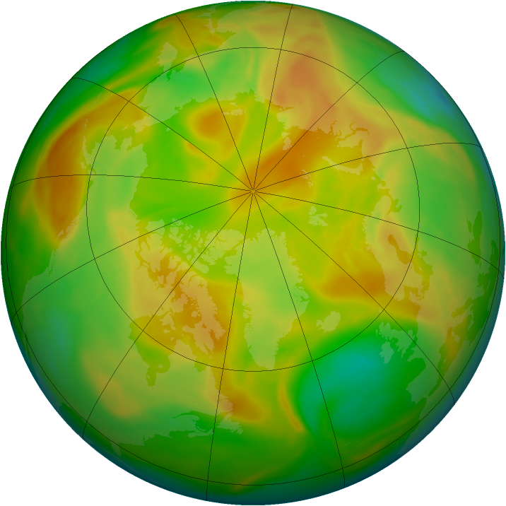 Arctic ozone map for 16 May 2007